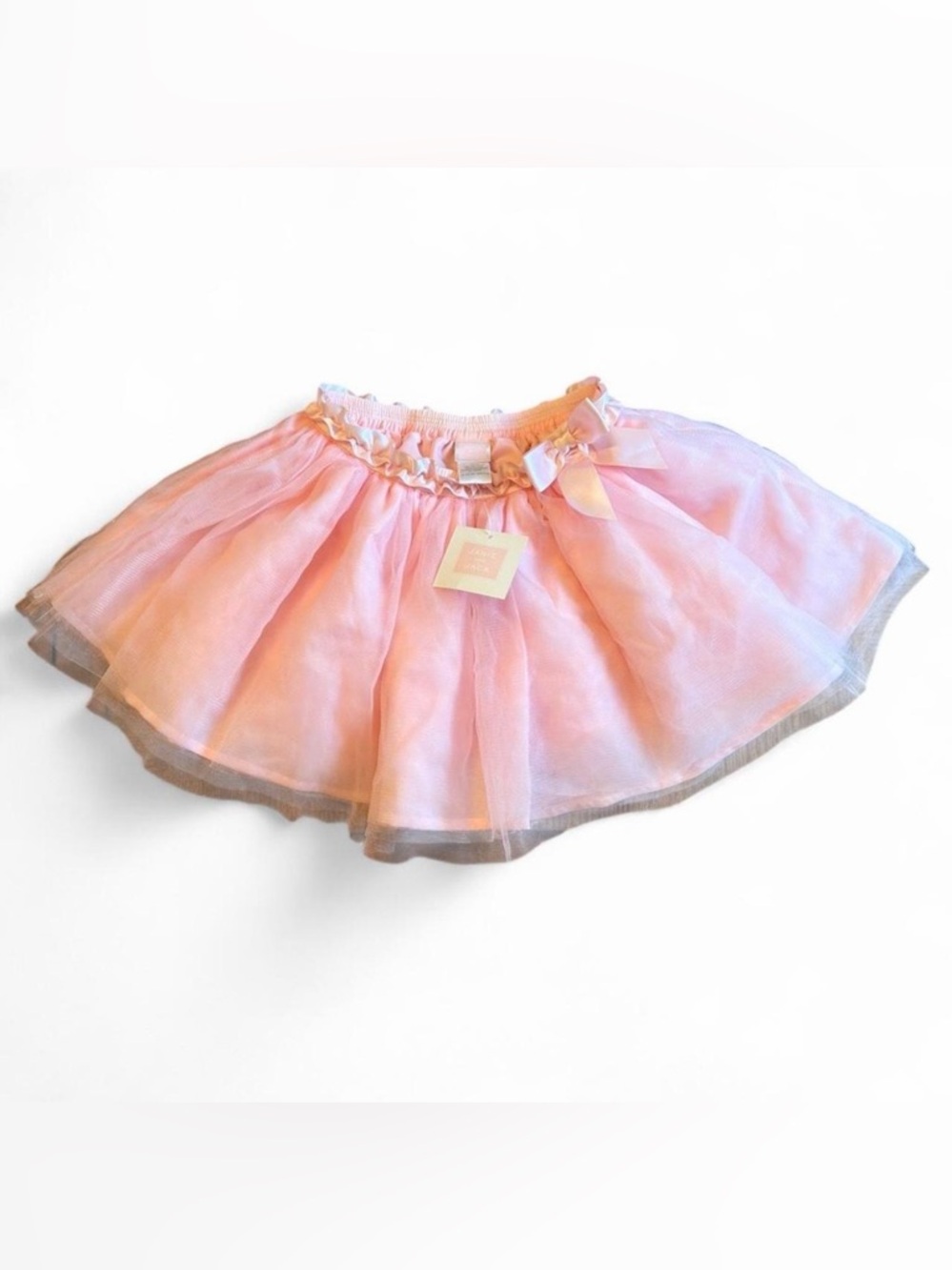 Janie and Jack Pale Pink Tulle Tutu Skirt with Satin Bow